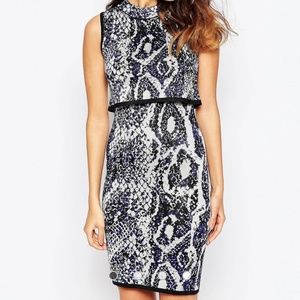 NWT French Connection Spotlight Boa Layer Dress